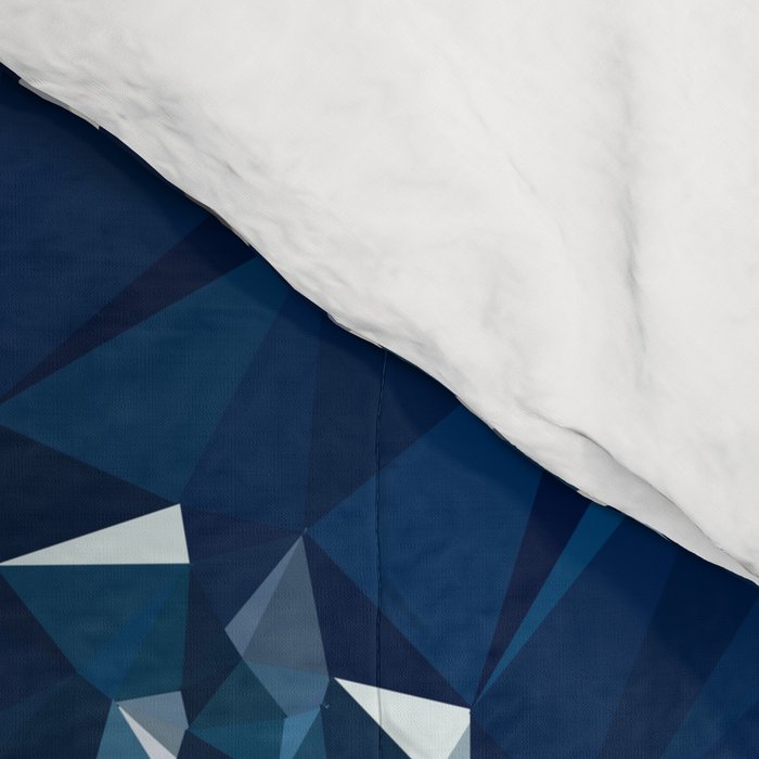 Blue Shibori African Indigo Low Poly Abstract Digital Art Painting Comforter Gallery Image 4