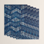 Blue Shibori African Indigo Low Poly Abstract Digital Art Painting Wrapping Paper Gallery Image 3