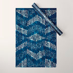 Blue Shibori African Indigo Low Poly Abstract Digital Art Painting Wrapping Paper Gallery Image 1