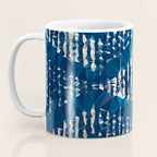 Blue Shibori African Indigo Low Poly Abstract Digital Art Painting Coffee Mug Gallery Image 3