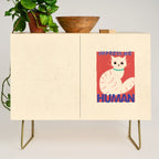 Impress Me Human Vintage Cat, Retro Illustration Credenza Gallery Image 1