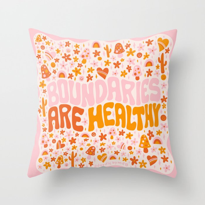 Boundaries Are Healthy Throw Pillow Gallery Image 6