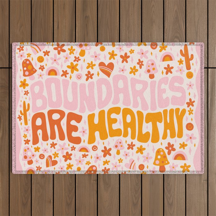 Boundaries Are Healthy Outdoor Rug Gallery Image 1
