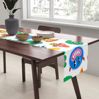 Funny retro cartoon character mascot pattern Table Runner Gallery Image 2
