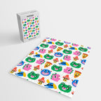 Funny retro cartoon character mascot pattern Jigsaw Puzzle Gallery Image 2