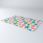 Funny retro cartoon character mascot pattern Rug Gallery Image 3
