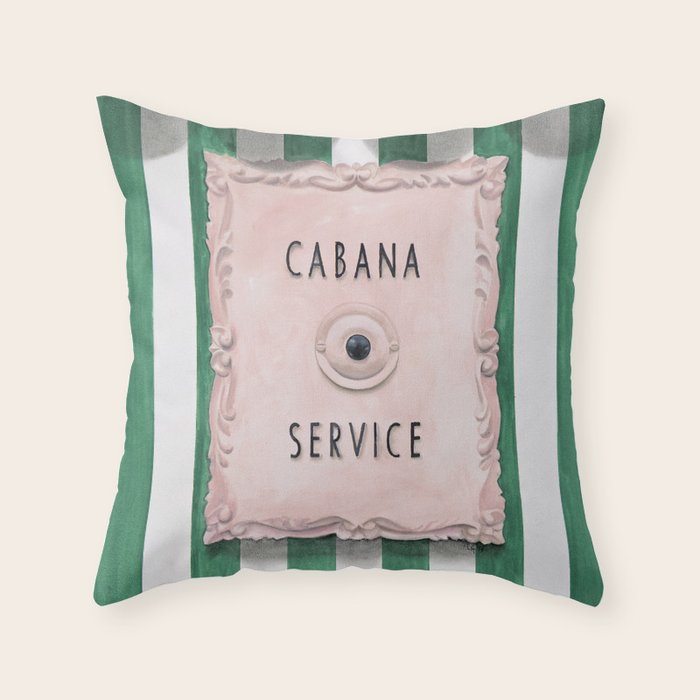 Press For Cabana Service Throw Pillow Gallery Image 1