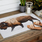 Buffalo In The Snow Outdoor Rug Gallery Image 2