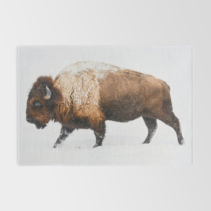 Buffalo In The Snow Rug Gallery Image 2