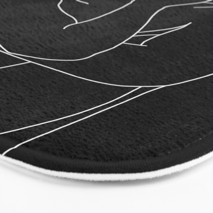 Nude figure illustration - Celina Black Bath Mat Gallery Image 3