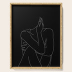 Nude figure illustration - Celina Black Serving Tray Gallery Image 1