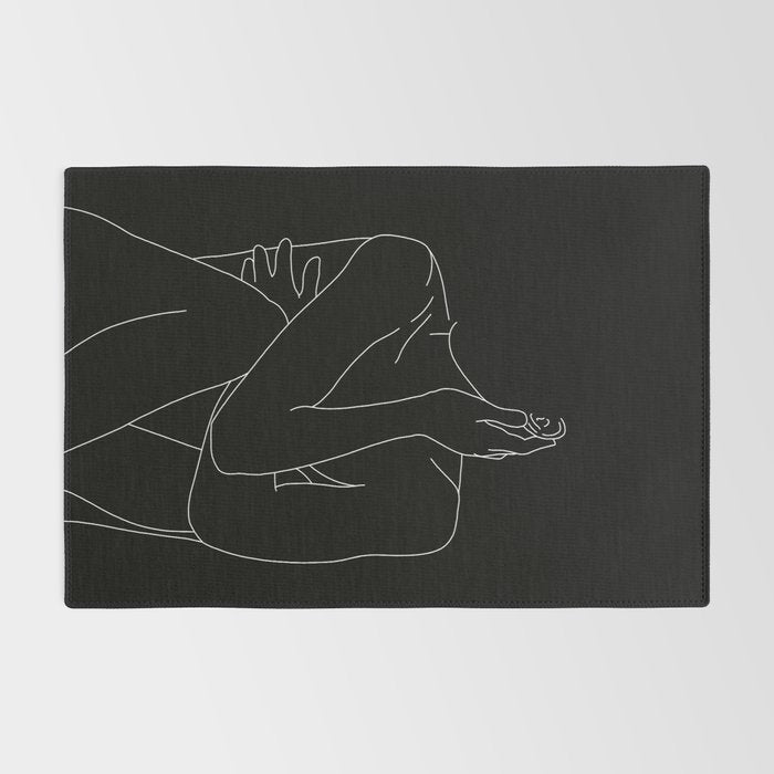 Nude figure illustration - Celina Black Rug Gallery Image 2