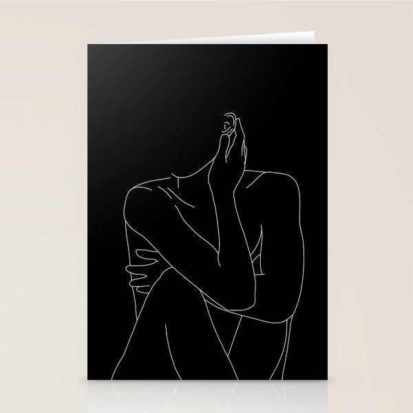 Nude figure illustration - Celina Black Stationery Card Gallery Image 2
