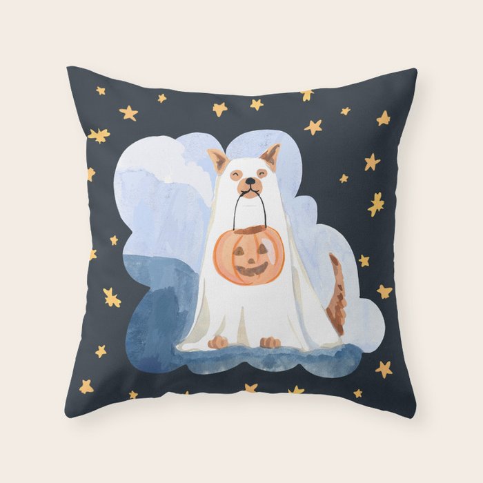 Ghost Dog Throw Pillow Gallery Image 1