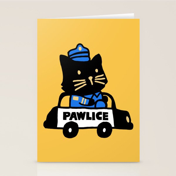 Here comes the cat pawlice Stationery Card Gallery Image 2