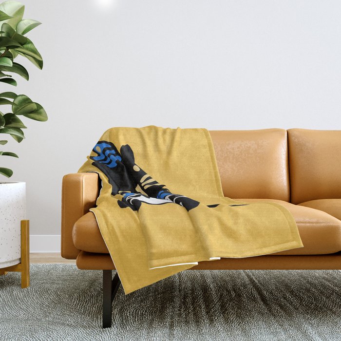 Here comes the cat pawlice Throw Blanket Gallery Image 1