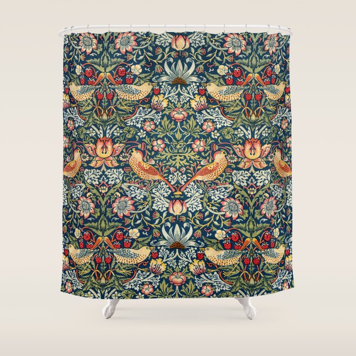 Vintage William Morris Strawberry Thief  Shower Curtain Gallery Image 1