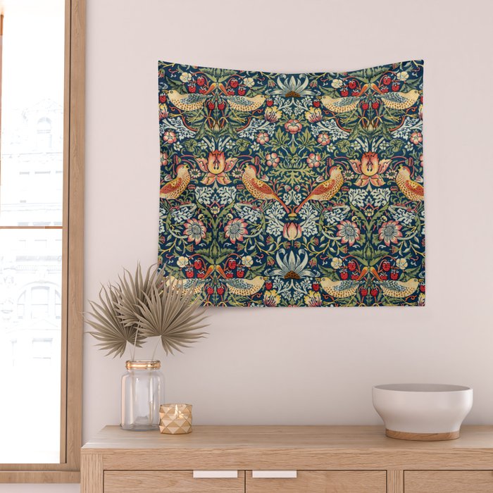 Vintage William Morris Strawberry Thief  Wall Tapestry Gallery Image 2