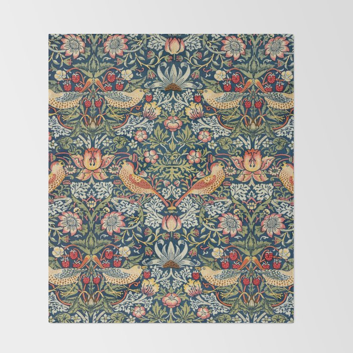 Vintage William Morris Strawberry Thief  Throw Blanket Gallery Image 2