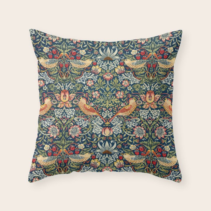 Vintage William Morris Strawberry Thief  Throw Pillow Gallery Image 6