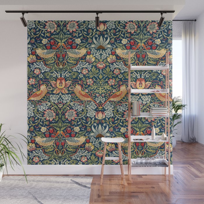 Vintage William Morris Strawberry Thief  Wall Mural Gallery Image 1