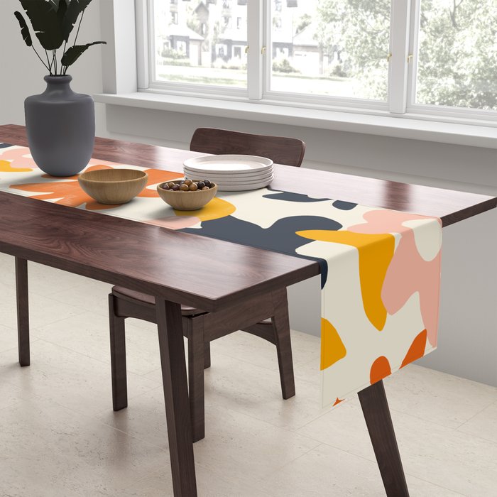 Abstract flower art pattern Table Runner Gallery Image 2