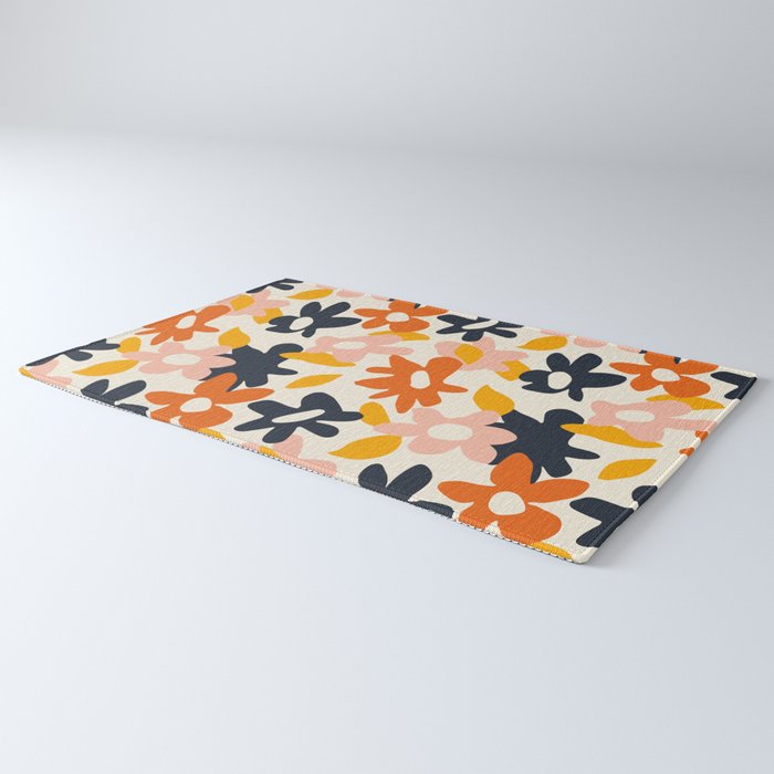 Abstract flower art pattern Rug Gallery Image 3