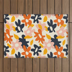 Abstract flower art pattern Outdoor Rug Gallery Image 1