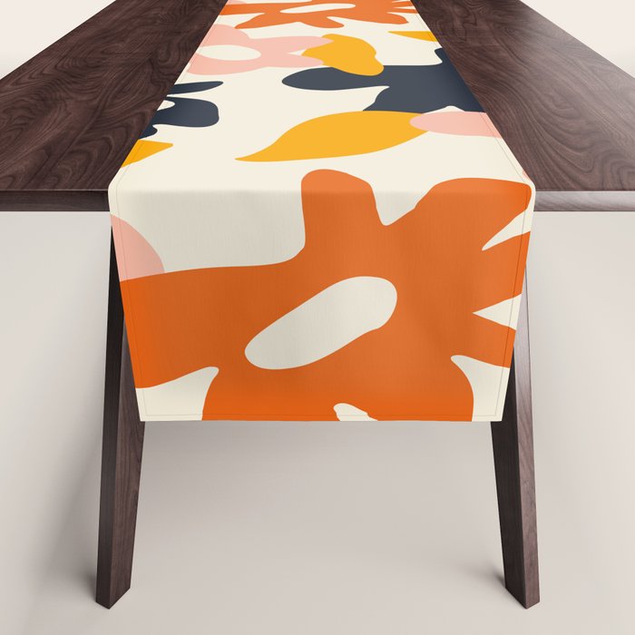 Abstract flower art pattern Table Runner Gallery Image 1