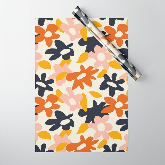 Abstract flower art pattern Wrapping Paper Gallery Image 1