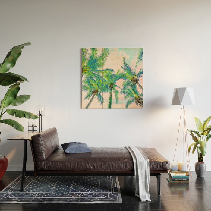 Dreamy Palms Wood Wall Art Gallery Image 2