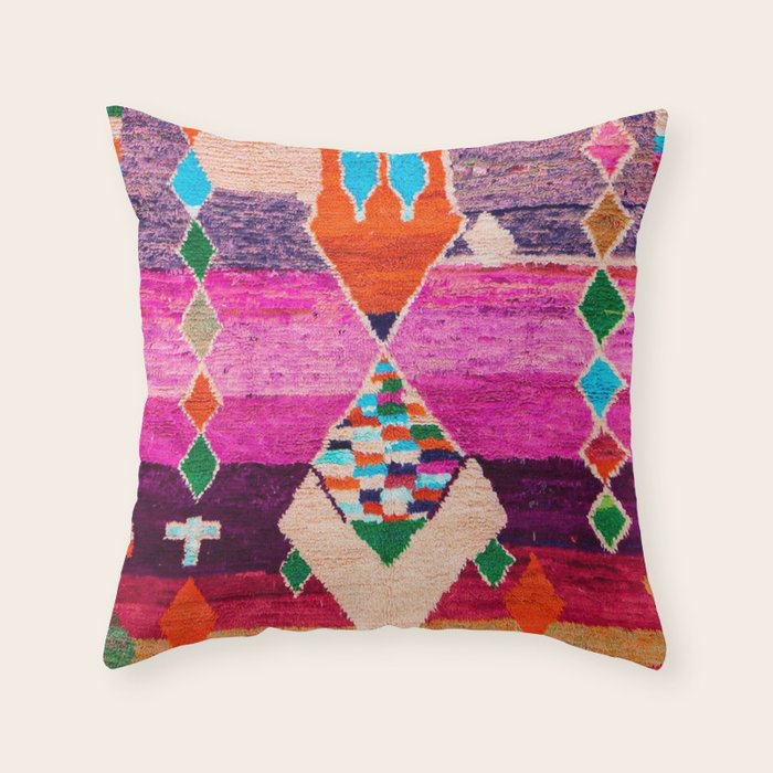 Traditional Oriental Moroccan Berber Rug Design Throw Pillow Gallery Image 6