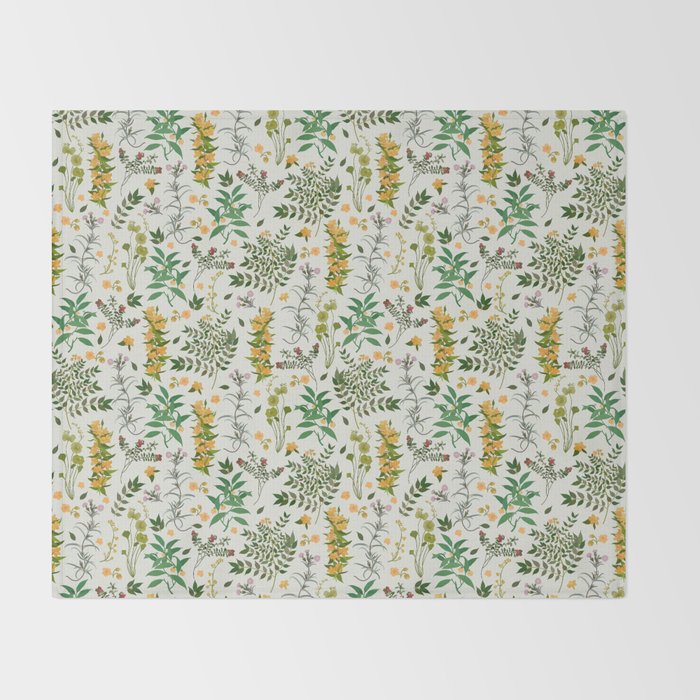 Vintage Wildflowers / Cozy Botanicals Throw Blanket Gallery Image 2
