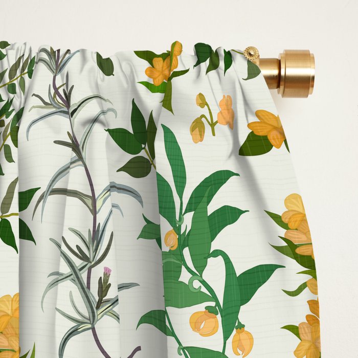 Vintage Wildflowers / Cozy Botanicals Window Curtain Gallery Image 2