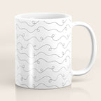 Fun black and white line doodle art pattern Coffee Mug Gallery Image 1