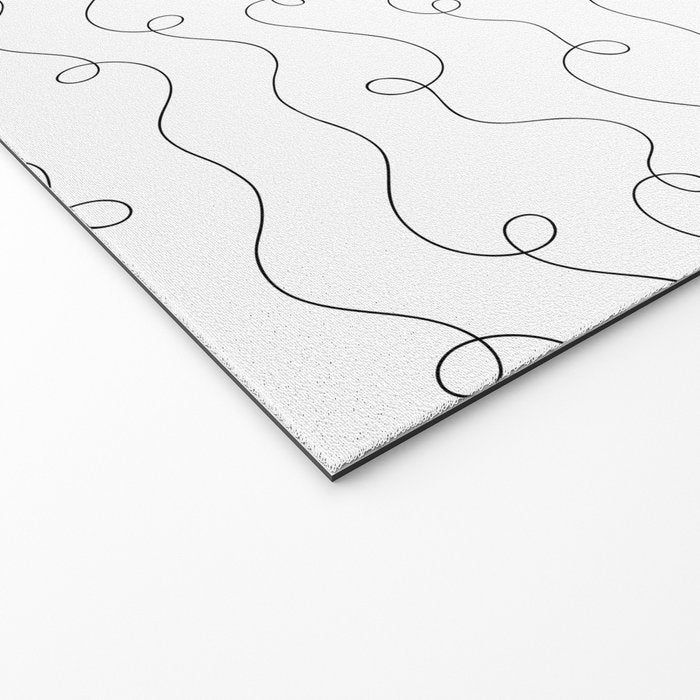 Fun black and white line doodle art pattern Welcome Mat Gallery Image 2