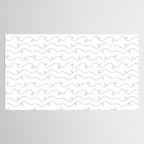 Fun black and white line doodle art pattern Tablecloth Gallery Image 2