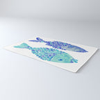 Indonesian Fish Duo - Navy & Turquoise Palette Rug Gallery Image 3