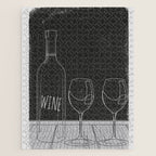 Minimalist Black and White Wine Glasses Jigsaw Puzzle Gallery Image 1