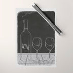 Minimalist Black and White Wine Glasses Wrapping Paper Gallery Image 1