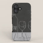Minimalist Black and White Wine Glasses iPhone Case Gallery Image 1