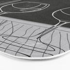 Minimalist Black and White Wine Glasses Bath Mat Gallery Image 3