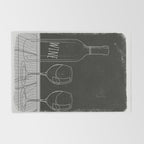 Minimalist Black and White Wine Glasses Rug Gallery Image 2