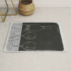Minimalist Black and White Wine Glasses Rug Gallery Image 1
