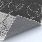 Minimalist Black and White Wine Glasses Rug Gallery Image 4
