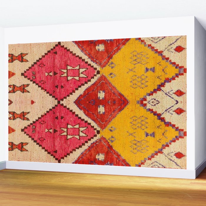 Heritage Moroccan Berber Carpet Design Wall Mural Gallery Image 2