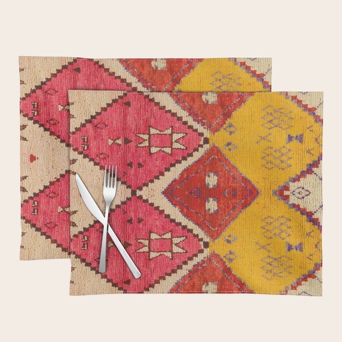 Heritage Moroccan Berber Carpet Design Placemat Gallery Image 1