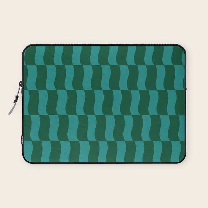 Money Green Wavy Blocks Laptop Sleeve Gallery Image 1