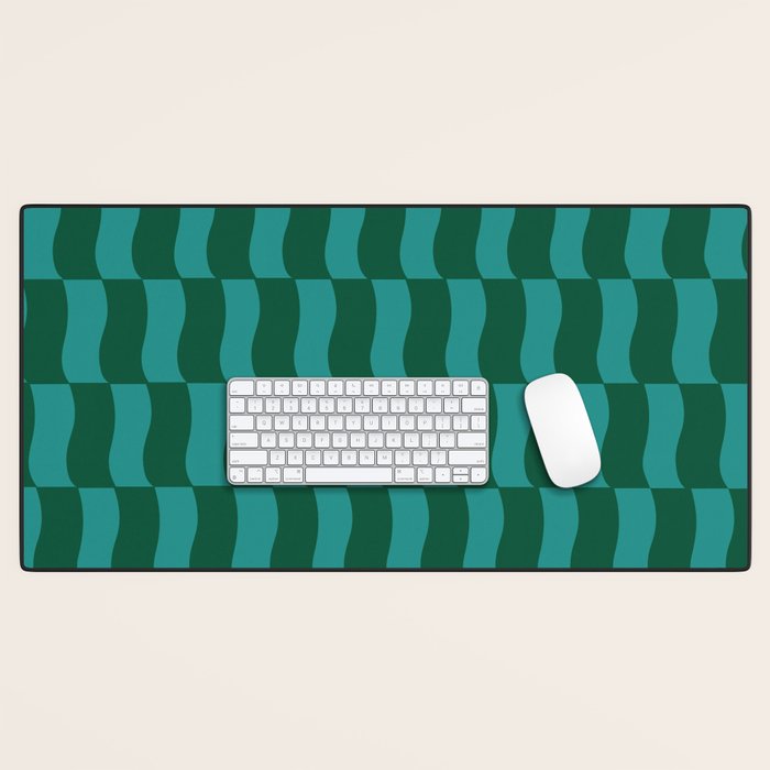 Money Green Wavy Blocks Desk Mat Gallery Image 1