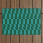 Money Green Wavy Blocks Outdoor Rug Gallery Image 1
